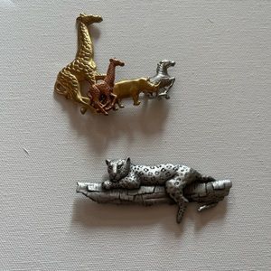 Safari animal brooches